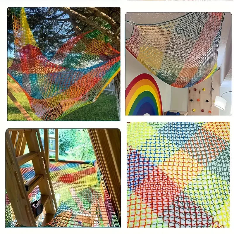 Colorful Nylon Mesh Child Safety Net Anti Falling Net Balcony Window Staircase Deck Football Field Fence Protection Baby Cat Dog