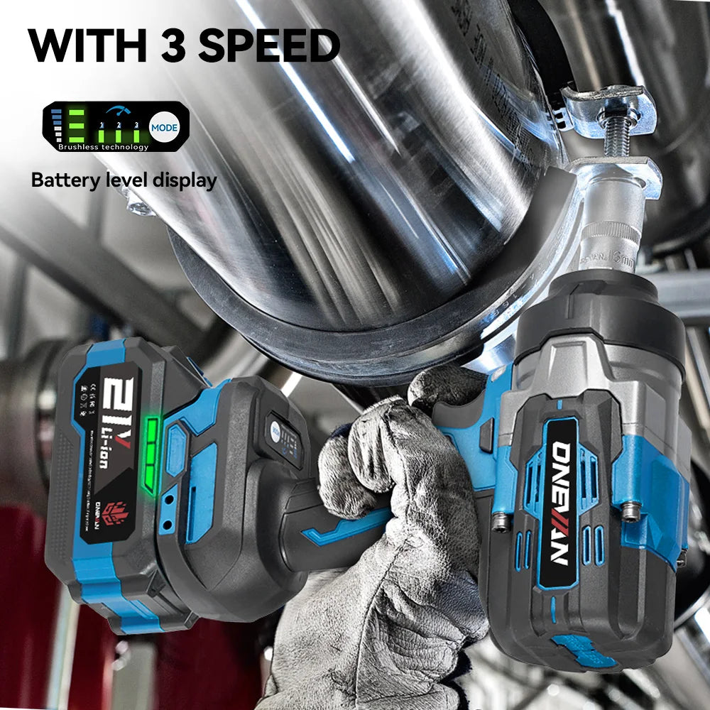 ONEVAN 2800N.M Brushless Cordless Electric Impact Wrench Power Handheld Screwdriver Car Repair Tool For Makita 18V Battery Pin