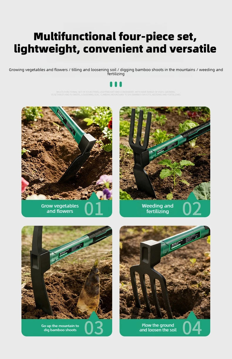 BAOLIAN Gardening Tool Sets Shovel Hoe Harrow with Anti Slip Rubber Handle Garden Lawn Farmland Transplant Gardening Bonsai Tool