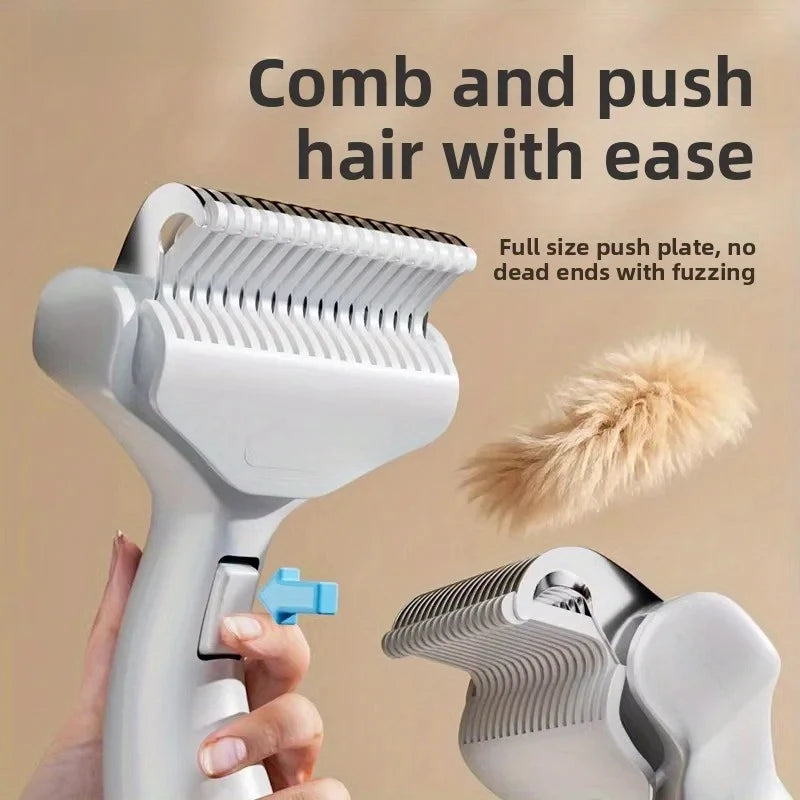 Pet Hair Removal Comb Curved Stainless Steel Teeth for Dogs Cats Detangling Brush for Long Thick Hair Professional Grooming Tool