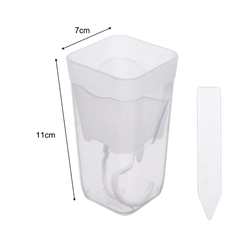 5/1pcs Transparent Self Watering Pots Automatic Absorbent Cotton Wick Plant Pot Garden Seedlings Flowerpot Nursery Cups Planters