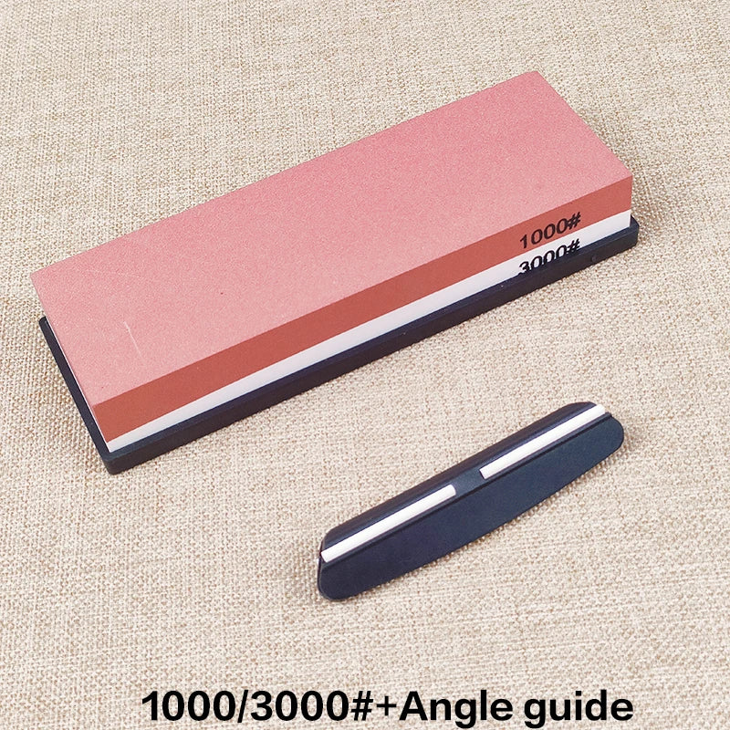 Professional Knife Sharpening Stone Kit 400/1000 3000/8000 Grit Non-slip Bamboo Base Double-side Knife Whetstone Angle guide