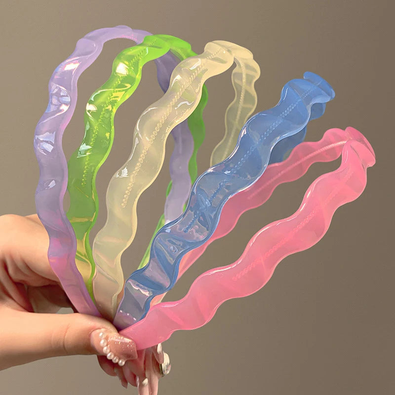 Cute Candy Jelly Color Hairbands with Tooth for Women Girls Anti-Skid Hairband Wash Face Hair Bands Korean Hair Accessories