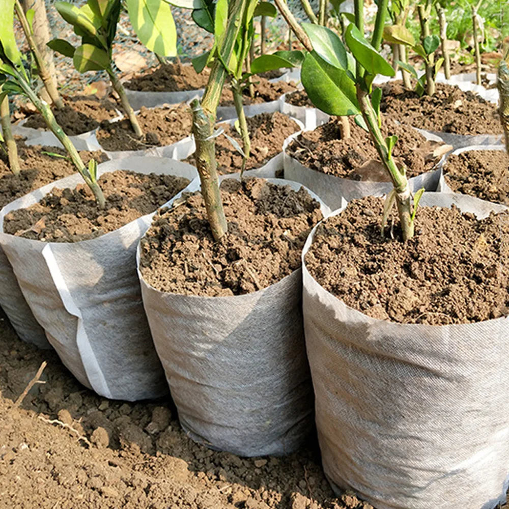 100Pcs Plant Grow Bags Nursery Bags Seeds To Sow Flower Pots Biodegradable Non-woven Fabric For Home Garden Accessories Tools