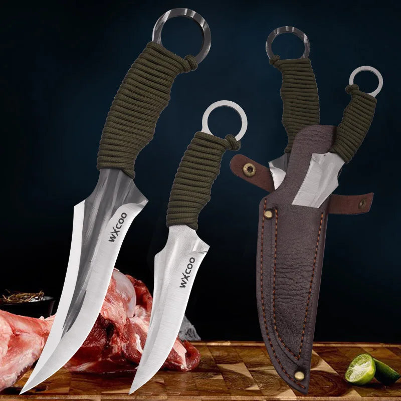 WXCOO Kitchen Knife Hand-Forged Butcher Cleaver BBQ Knife Stainless Steel Boning Knife Fruit Paring Cooking Kitchen Accessories