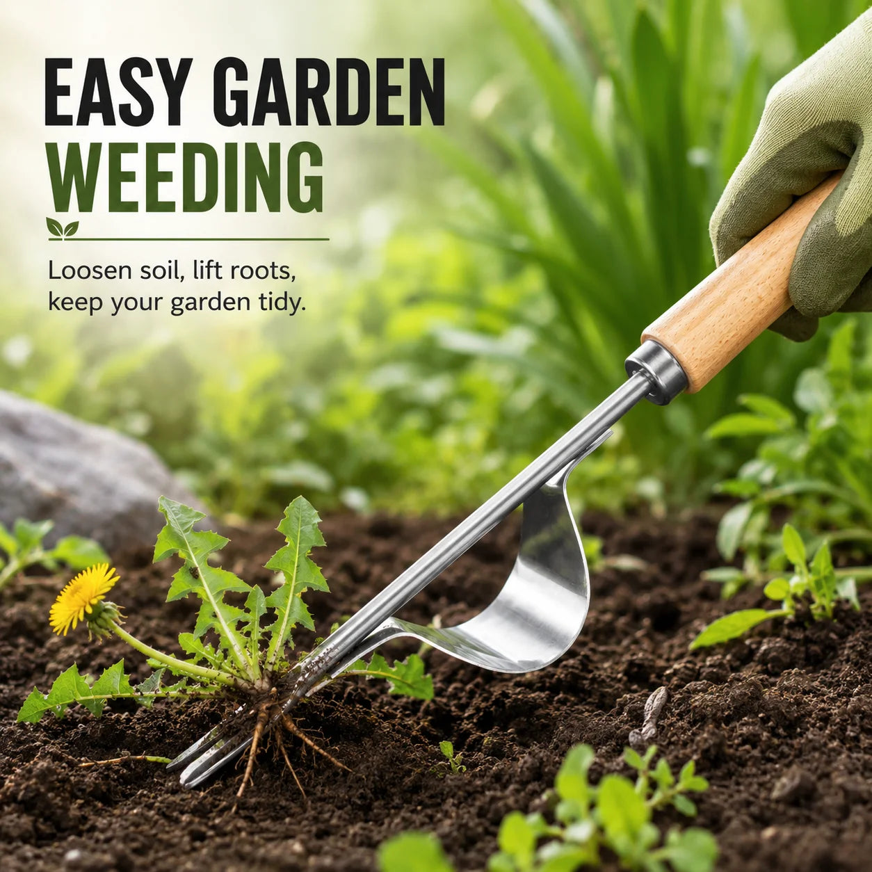 Manual Weed Remover, Stainless Steel Spatula Weed Puller, Garden Crack Weeder for Yard Patio Hoe Gardening Tool