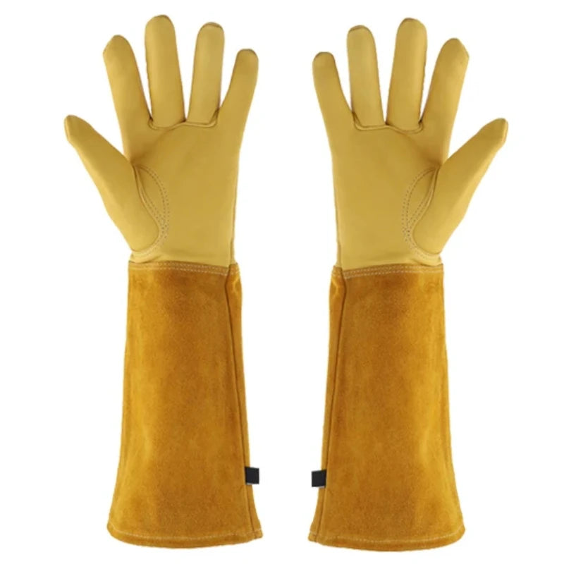 1 Pair Gardening Rose Pruning Gauntlet Heavy Duty Gloves Thorn Proof Long Sleeve Work Welding Garden Gloves