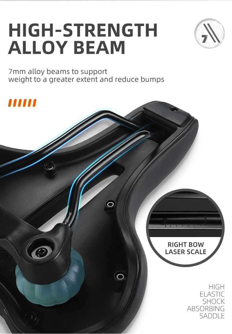 WEST BIKING MTB Bike Bicycle Saddle Rail Hollow Breathable Absorption Rainproof Soft Comfortable Sponge Casual Road Cycling Seat