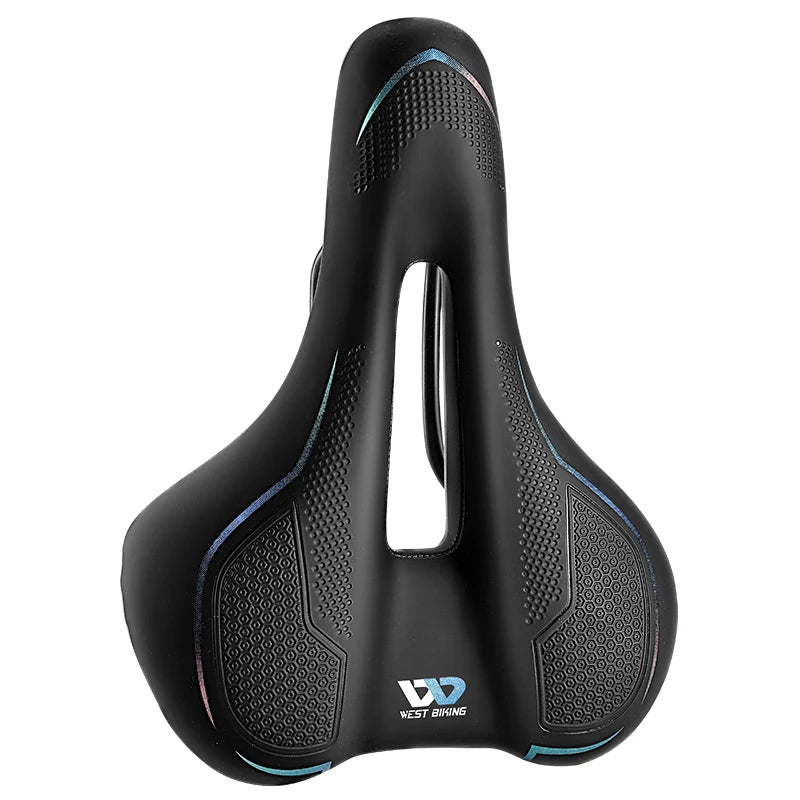 WEST BIKING MTB Bike Bicycle Saddle Rail Hollow Breathable Absorption Rainproof Soft Comfortable Sponge Casual Road Cycling Seat