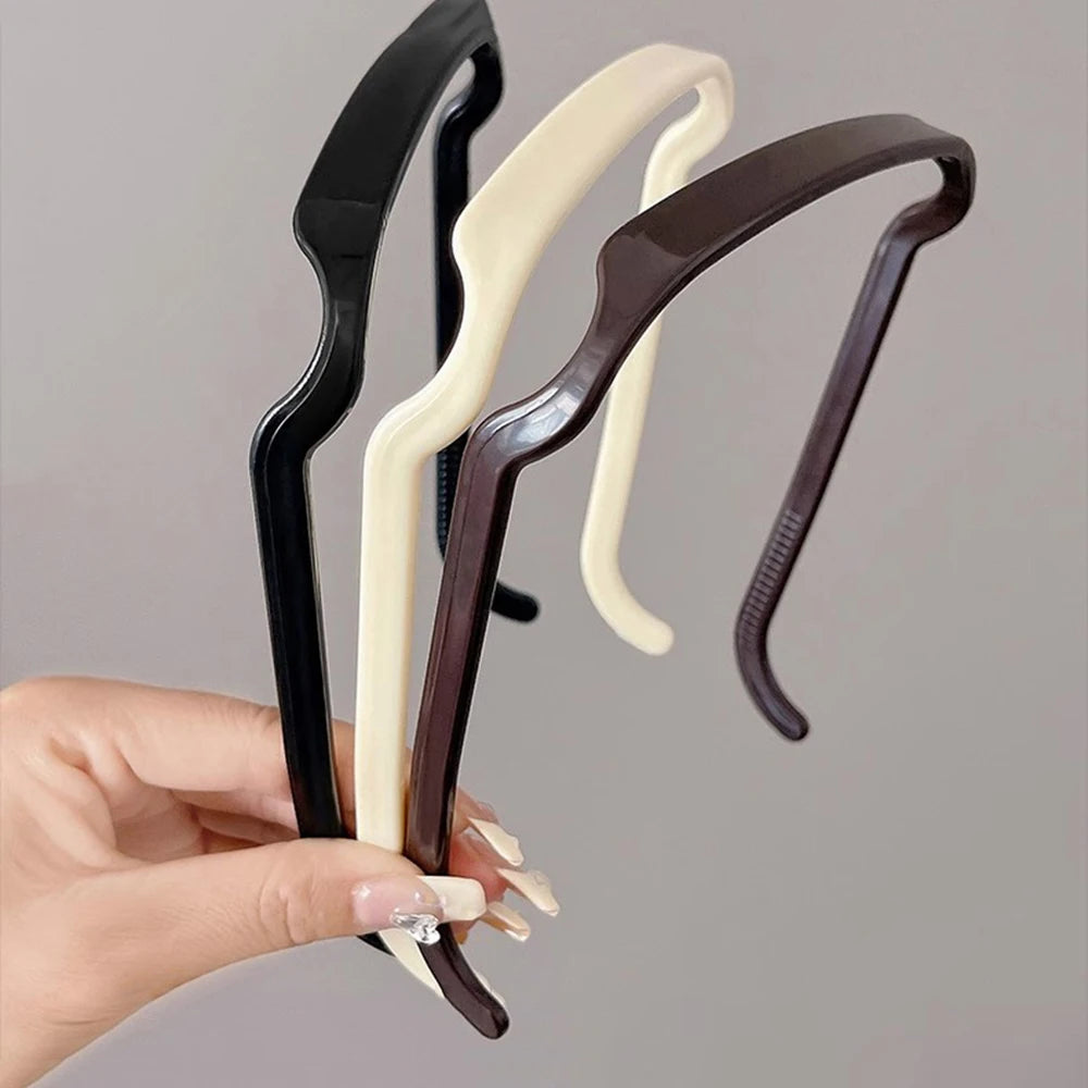 1/3pcs Women Square Glasses Headband Coloful Invisible Fixed Hair Clips Wave Curly Hair Ties Temples Headband Accessories