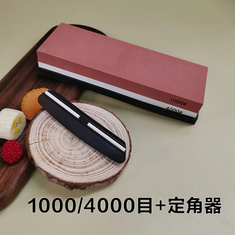 Professional Knife Sharpening Stone Kit 400/1000 3000/8000 Grit Non-slip Bamboo Base Double-side Knife Whetstone Angle guide