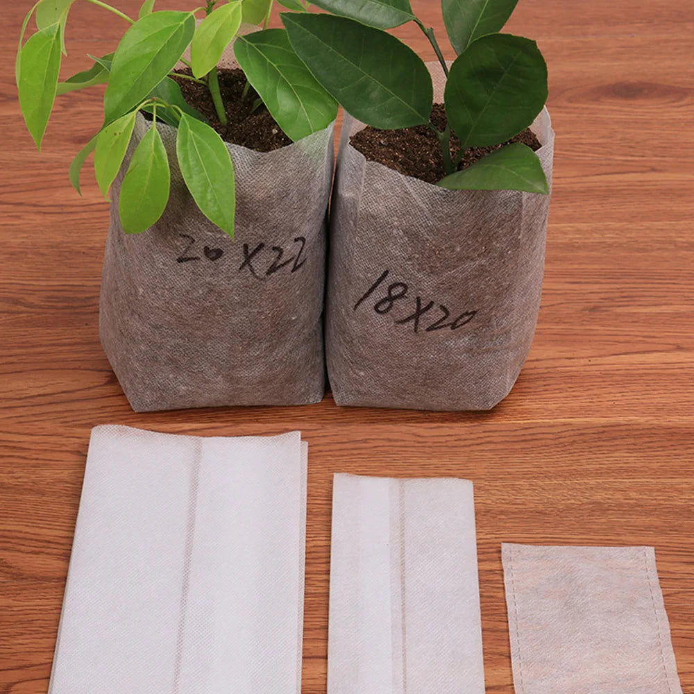 100Pcs Plant Grow Bags Nursery Bags Seeds To Sow Flower Pots Biodegradable Non-woven Fabric For Home Garden Accessories Tools