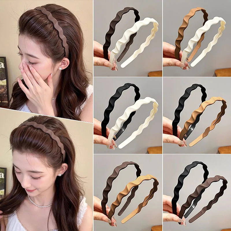 Solid Wave Plastic Hairband For Women Girls Sweet Hair Ornament Headband Hair Hoop Hair Band Fashion Hair Accessories