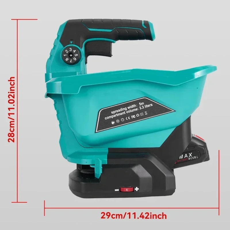 6 Gears Automatic Fertilizer Spreader Handheld Electric Fertilizer Spreader Grass Seed Vegetable Garden Power Tools Agricultural
