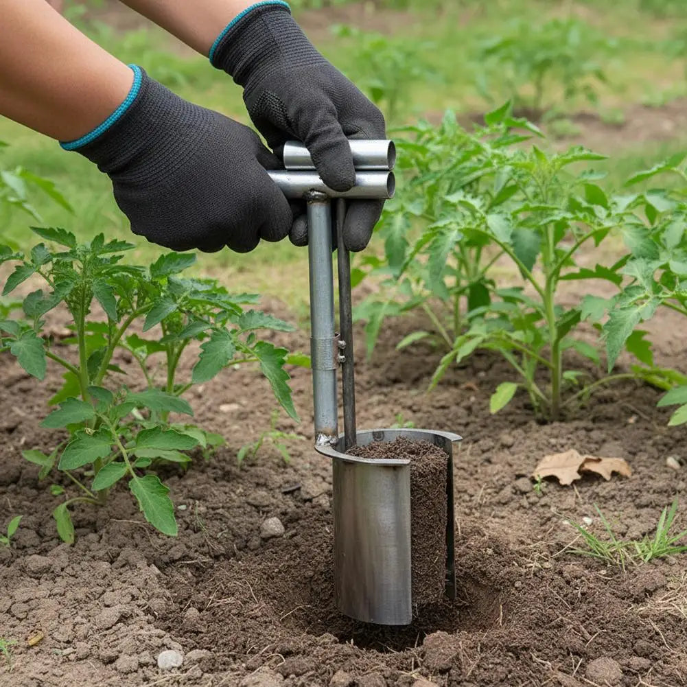 Stainless Steel Seedling Transplanter Handheld Planting Tool Wear-resistant Soil Sampler For Plant and Fruit Tree