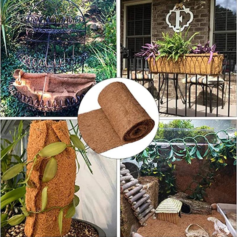 Coconut Liner Sheet Coco Plant Fiber Roll Natural Carpet Mat Reptile Bedding Supplies Winter Insulation Flowerpot Basket Supply