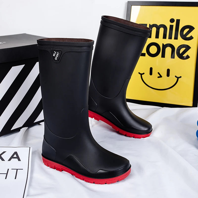 German Style Thickened Long High-Tube Rain Boots Men's Anti-Slip Outdoor Camping Fishing Snake Bite Proof Water Shoes