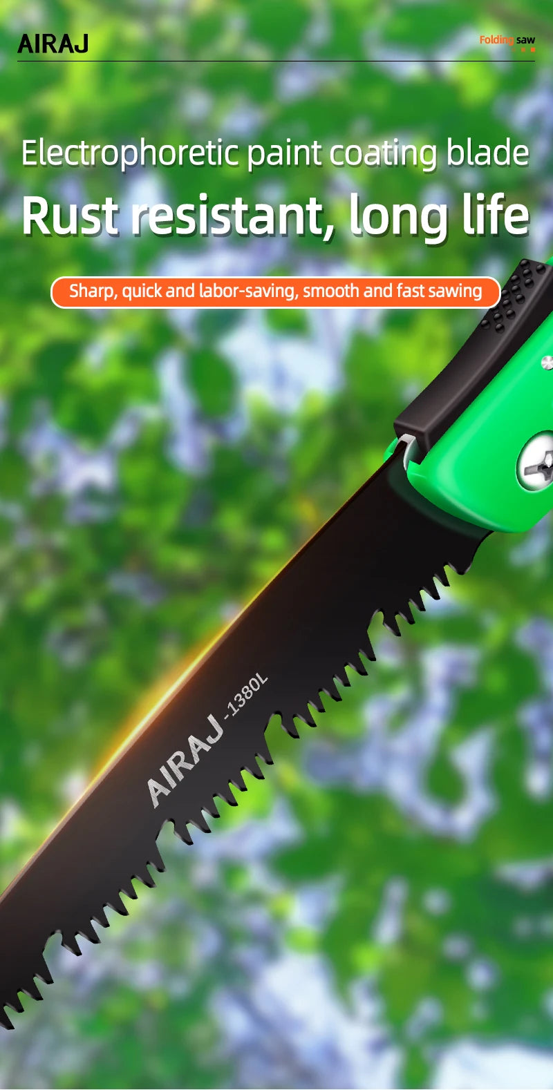 AIRAJ Multifunctional Folding Saw Steel Sharp And Wear-Resistant Portable Household Hand Saw Woodworking Saw