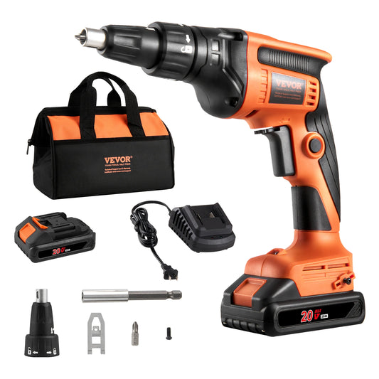 SucceBuy Drywall Screw Gun 20V Max Drywall Screwgun 4200RPM Brushles Cordless Drywall Kit Reverse Adjustable Built-in LED Light
