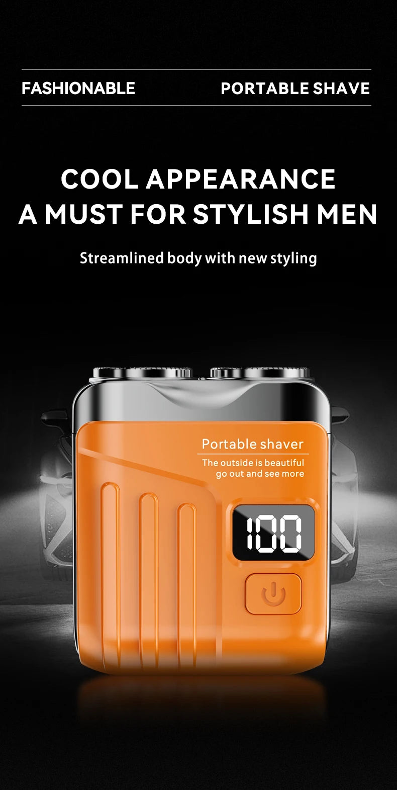 Mini Portable Electric Shaver for Men, USB Rechargeable Dual Blades Beard Trimmer, Wet & Dry Use Face Razor for Home Travel