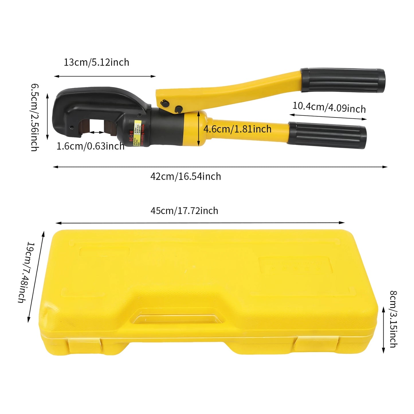 Hydraulic Hand Cutter Bolt Cutter 8T Manual 4-16mm Cutter Metal Cutting Tool Portable Toolbox Rebar Fences Chains