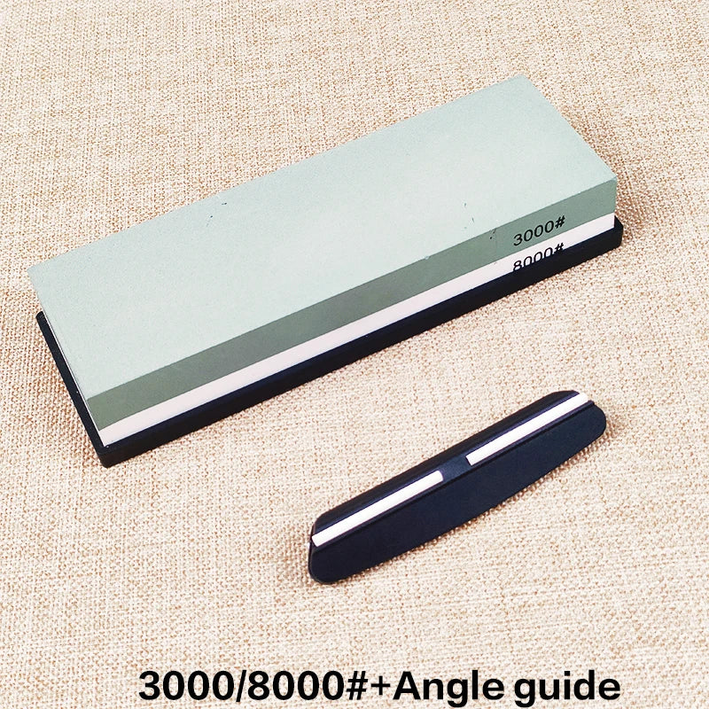 Professional Knife Sharpening Stone Kit 400/1000 3000/8000 Grit Non-slip Bamboo Base Double-side Knife Whetstone Angle guide