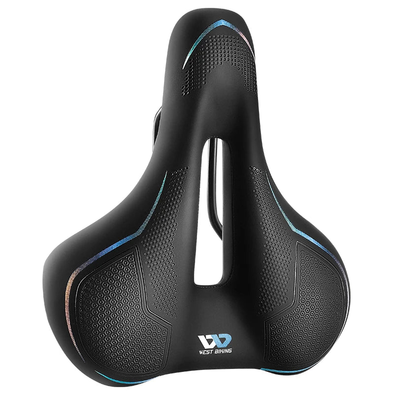 WEST BIKING MTB Bike Bicycle Saddle Rail Hollow Breathable Absorption Rainproof Soft Comfortable Sponge Casual Road Cycling Seat