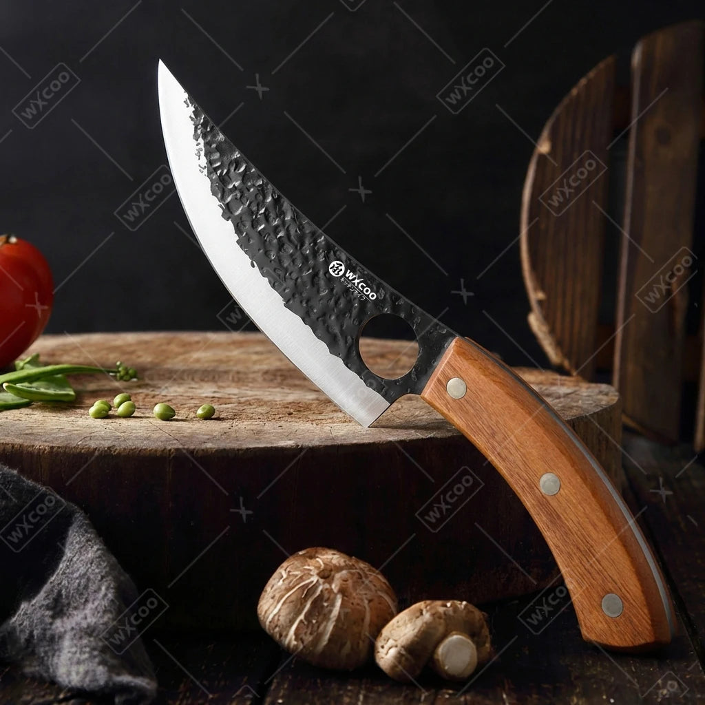 WXCOO Hand Forged Chef Knife Full Tang Butcher Knife Meat Cleaver for Cutting Meat Vegetables Kitchen Cooking Boning Knife