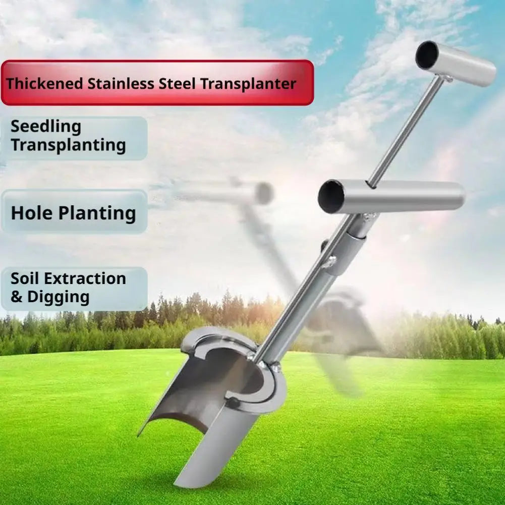 Stainless Steel Seedling Transplanter Handheld Planting Tool Wear-resistant Soil Sampler For Plant and Fruit Tree
