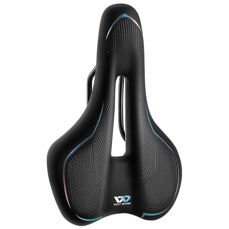 WEST BIKING MTB Bike Bicycle Saddle Rail Hollow Breathable Absorption Rainproof Soft Comfortable Sponge Casual Road Cycling Seat