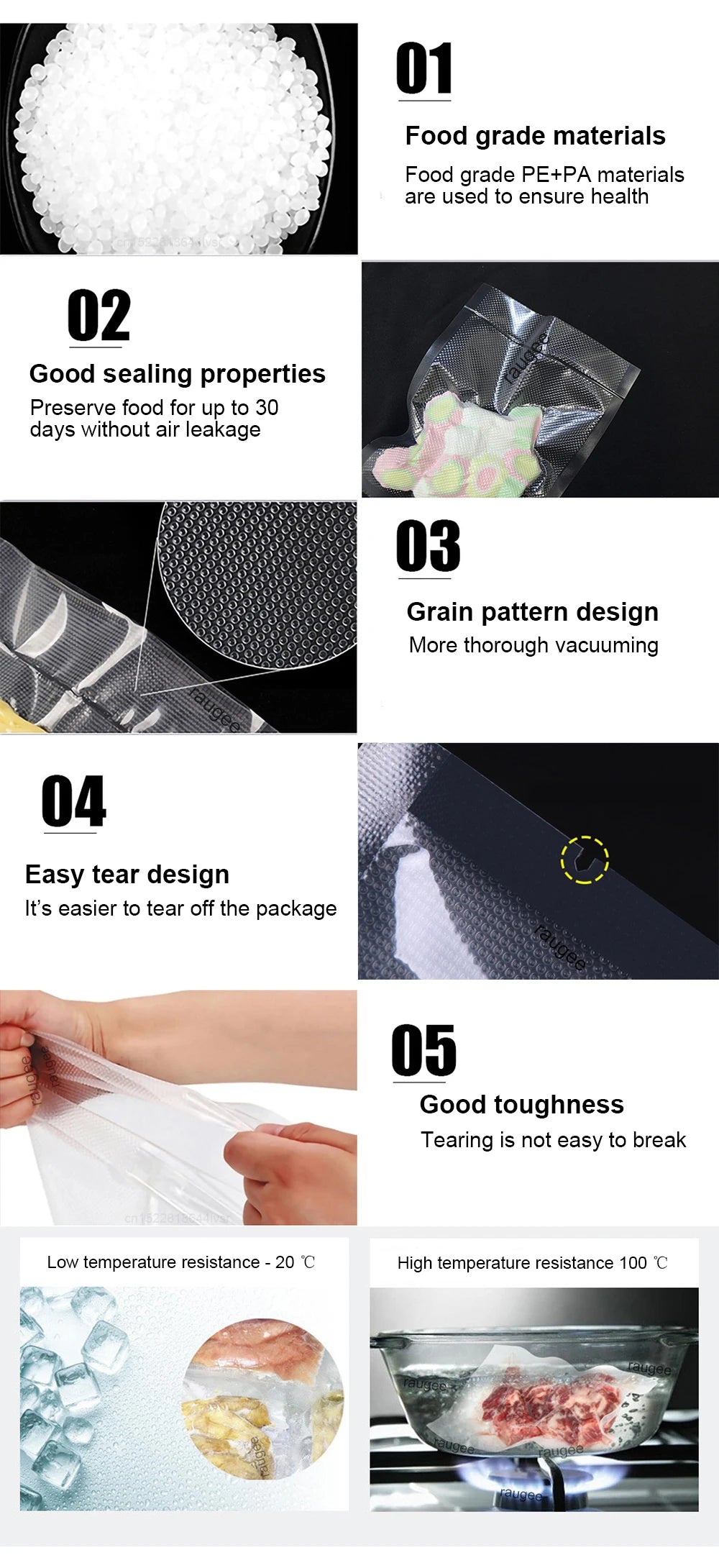 Vacuum Bags For Food 100pcs/Lot Vacuum Packaging Bags For Z-21 Vacuum Sealer Machine Food Vacuum Packed Sealing Storage Bags